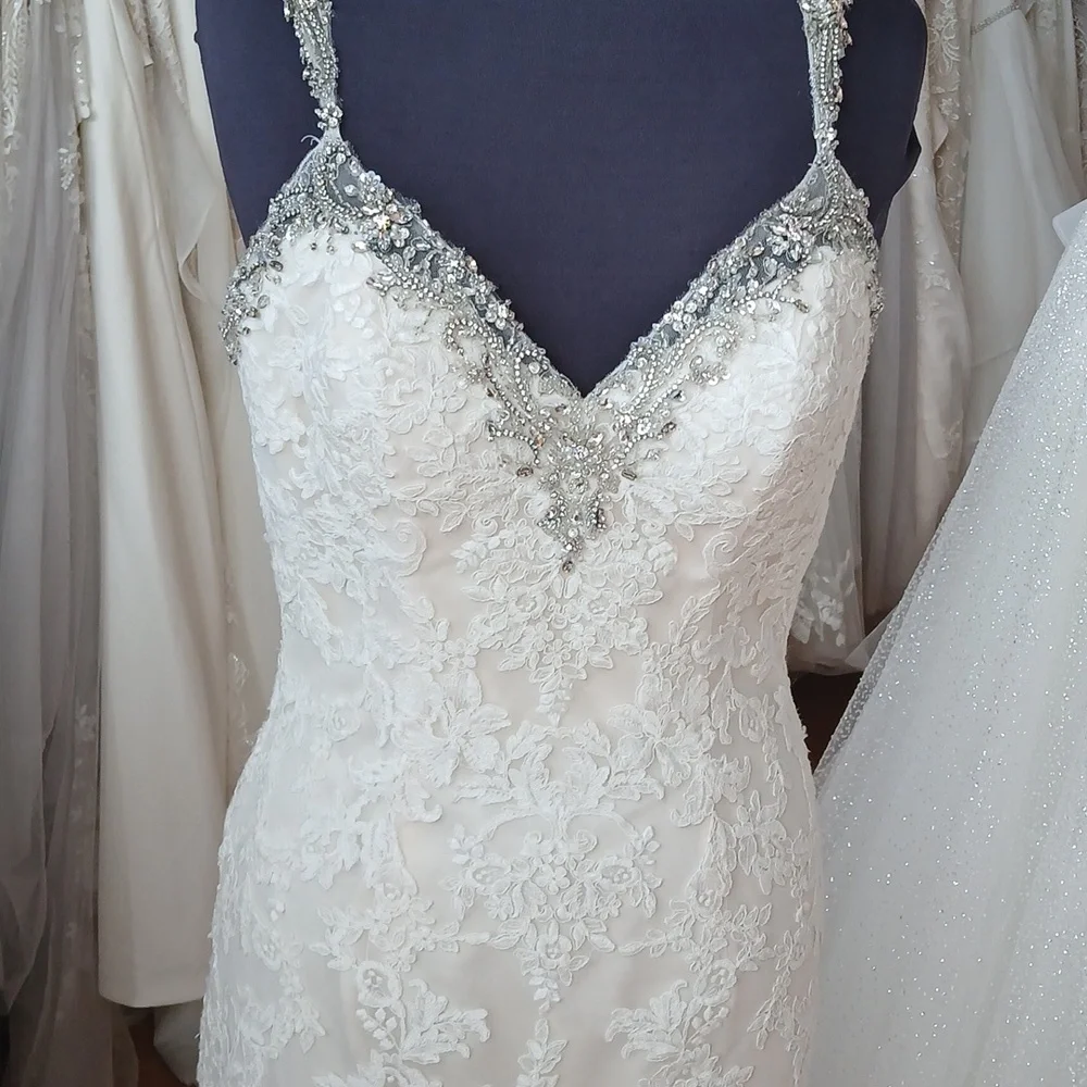 Modern All Lace Wedding Dress - Picture 2 of 5